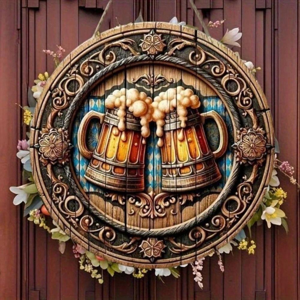 Hand Painted Tin Art Metal Wall Decor 20x20cm