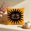 Radiant Sun Face Cushion Cover Soft Pillow Cases for Home Bedroom Living Room Sofa
