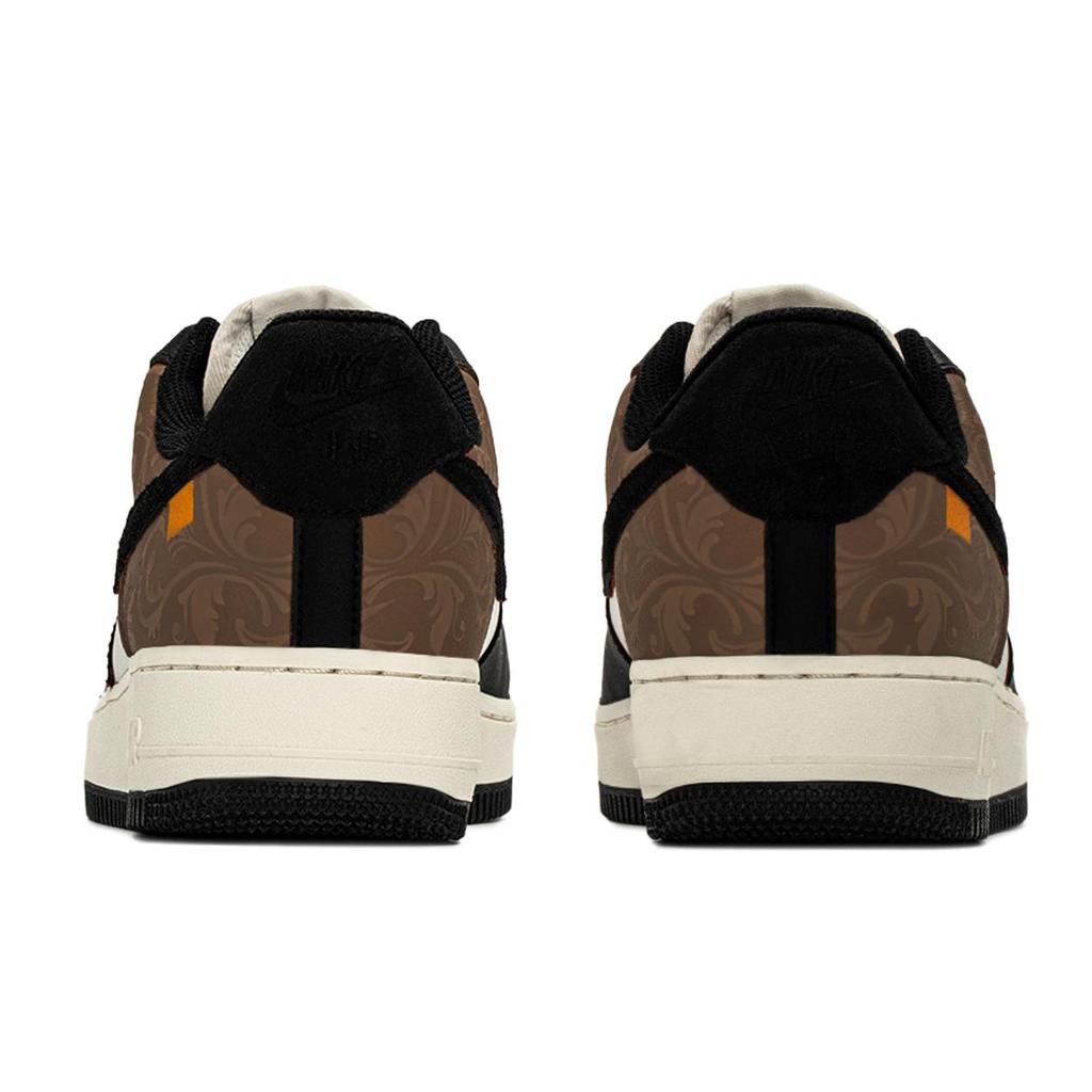 Nike Air Force 1 Baroque Abrasion Resistant Abrasion Resistant Low Top Skateboard Shoes Men's Black Brown HQ4987-010(TeamA-)