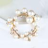 Trendy Pearl Rhinestone Flower Wreath Brooch For Women Unisex Elegant Zircon Round Brooches Clothing Office Accessories Jewelry