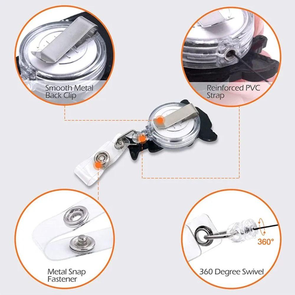 PVC Easy To Pull Buckle Key Ring Nurse ID Holder Retractable Badge Reel  Nurse Doctor