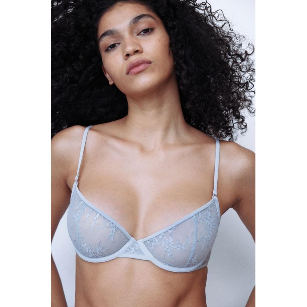 

Кружевной бюстгальтер на косточках HM No Pad Голубой