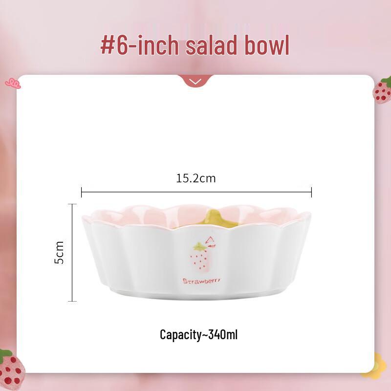 Strawberry Ceramic Bowl and Dish Set
