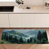 Nature Mountain Forest Kitchen Mat, Misty Valley Non-Slip Rug for Bedroom Bathroom, Washable Absorbent Home Decor