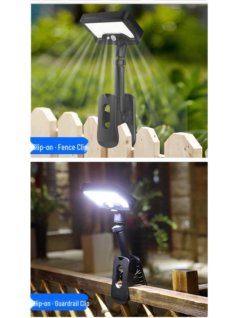 Solar Clip-on Outdoor Courtyard & Villa Wall Lamp for Park and Lawn Lighting
