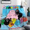 1Pc The Barbapapa Family Print Flannel Blanket, High Quality Comfortable for All Seasons, Home Decor, Warmth and Comfort, Perfect for Christmas Gifts
