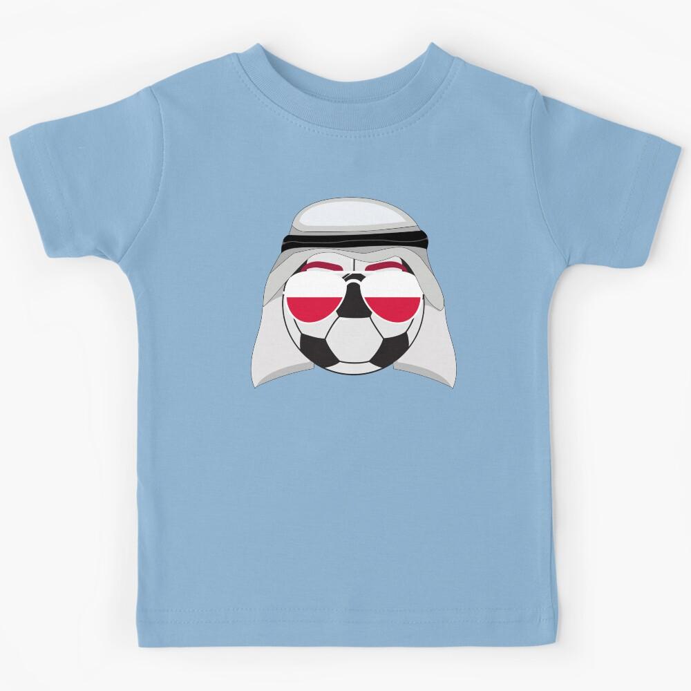 Poland Flag inside Sunglasses on a Soccer ball Wearing a Shemagh Kids T-Shirt 100