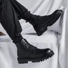 Autumn Martin boots Men's British high-top boots New mid-top leather shoes Black tooling Chelsea short boots