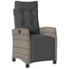 3 Piece Garden Dining Set with Cushions Gray Poly Rattan