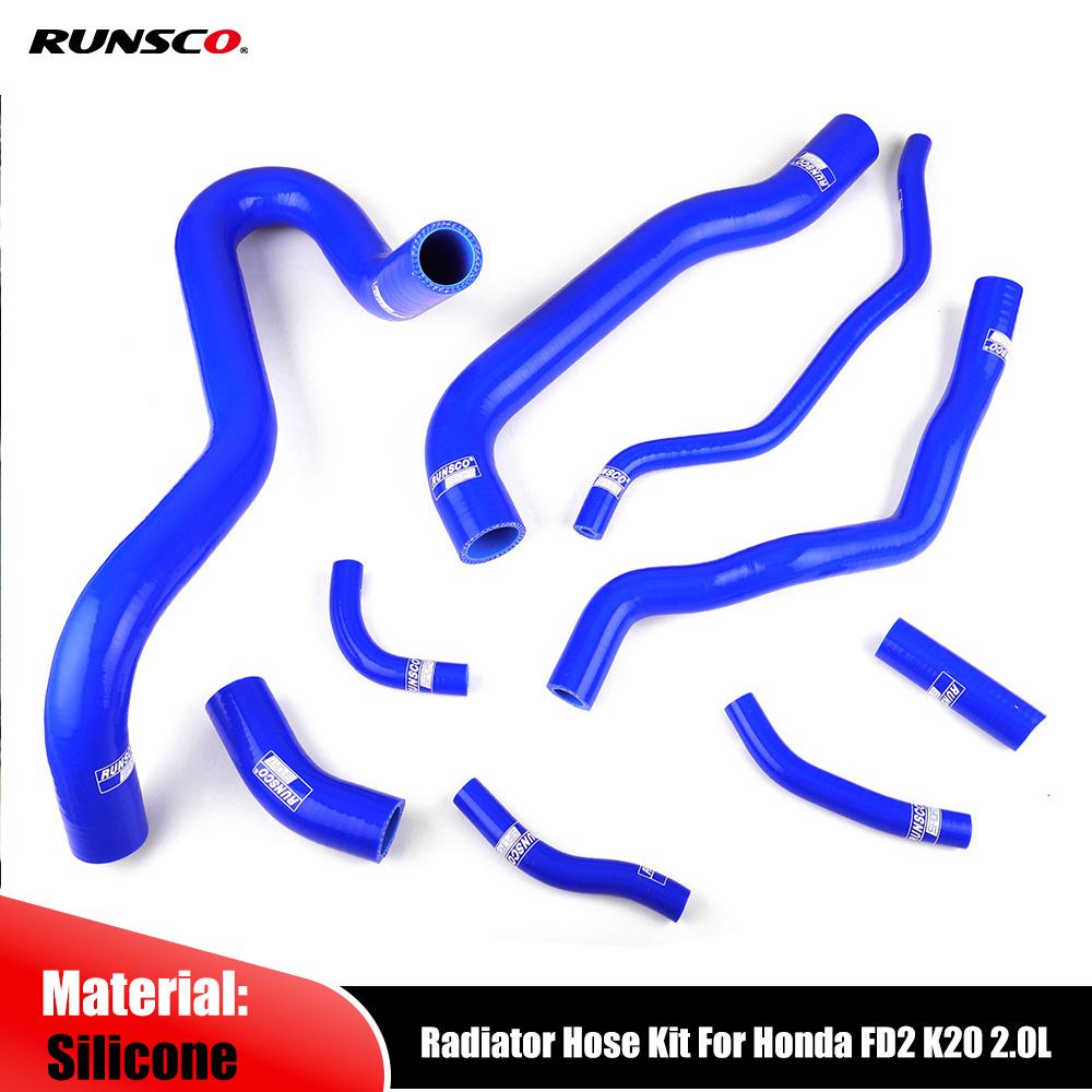 Silicone Coolant Radiator Hose Kit for Honda Civic FD2 FG2 K20 2.0L Engine 8th Generation 9PCs/set