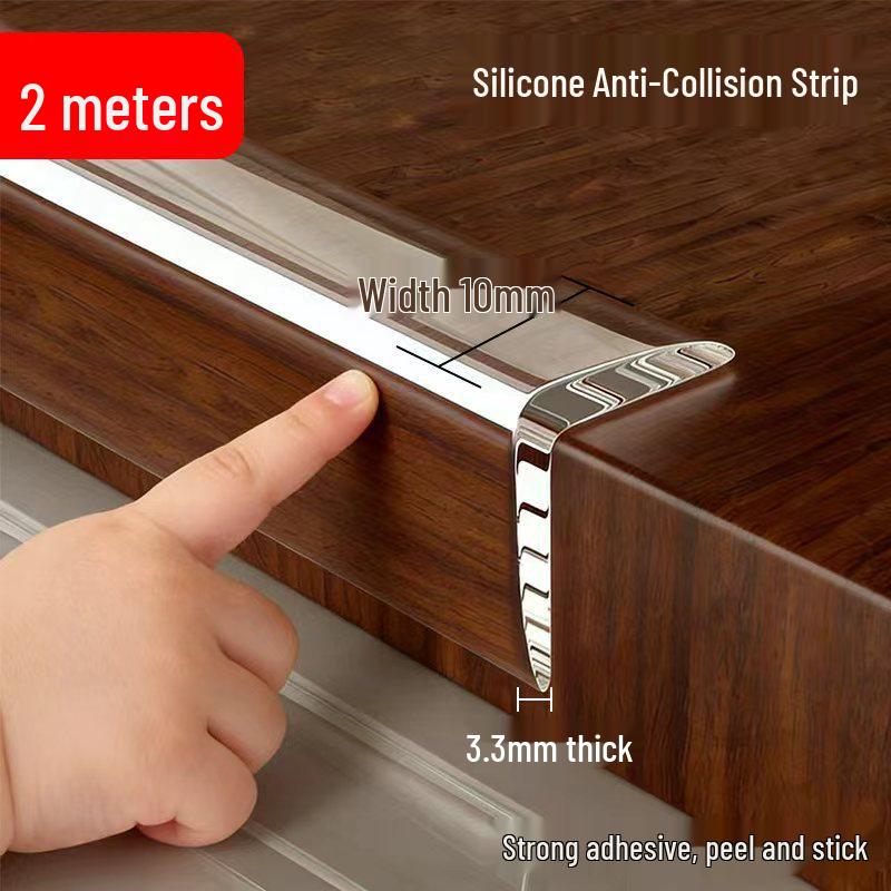 Self-Adhesive Transparent Silicone Corner Protector for Walls and Edges