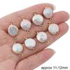 Natural Freshwater Pearls Irregular Gold Edging Double Hanging Pendants For DIY Necklace Bracelet Earrings Jewelry Making