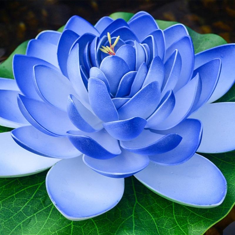 Künstliche Schwimmende Schaumstoff-Lotuspflanzen Gemischte Farbe Künstliche Lotusblumen Display-Charme für Teich- und Gartendekorationen