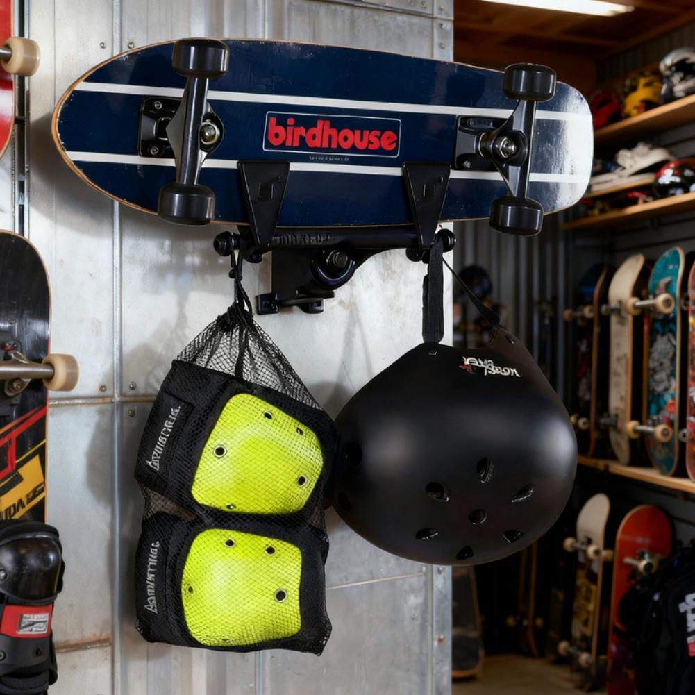 Ścienny Stojak do Przechowywania Nart i Desek Snowboardowych z Materiału ABS i Elementami Montażowymi do Schludnej Ekspozycji w Domach lub Garażach