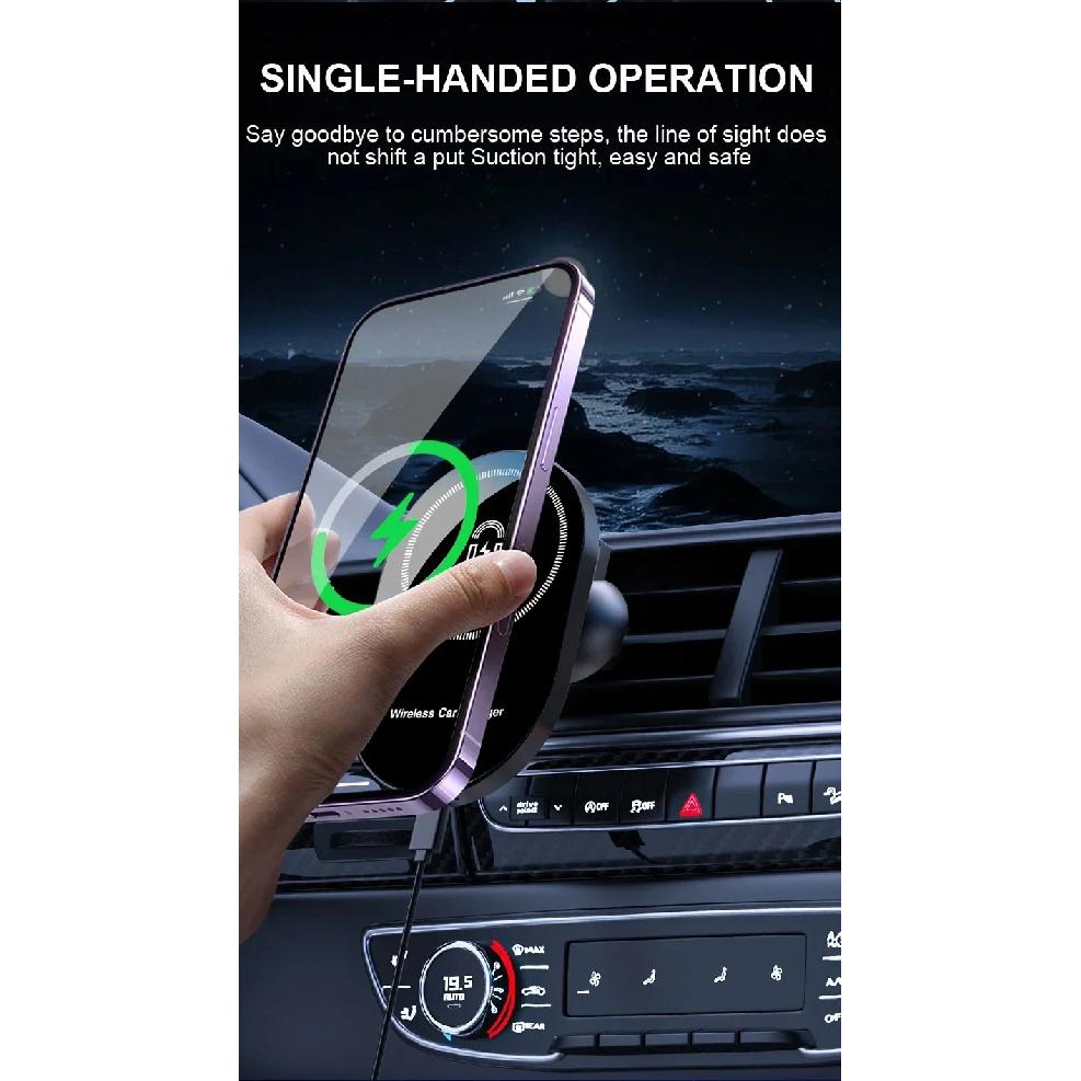 Upgradsed 30W Magnetic Car Wireless Chargers Air Vent Phone Holder for iPhone15 14 13 12 Pro Max Mini Car Fast Charging Station