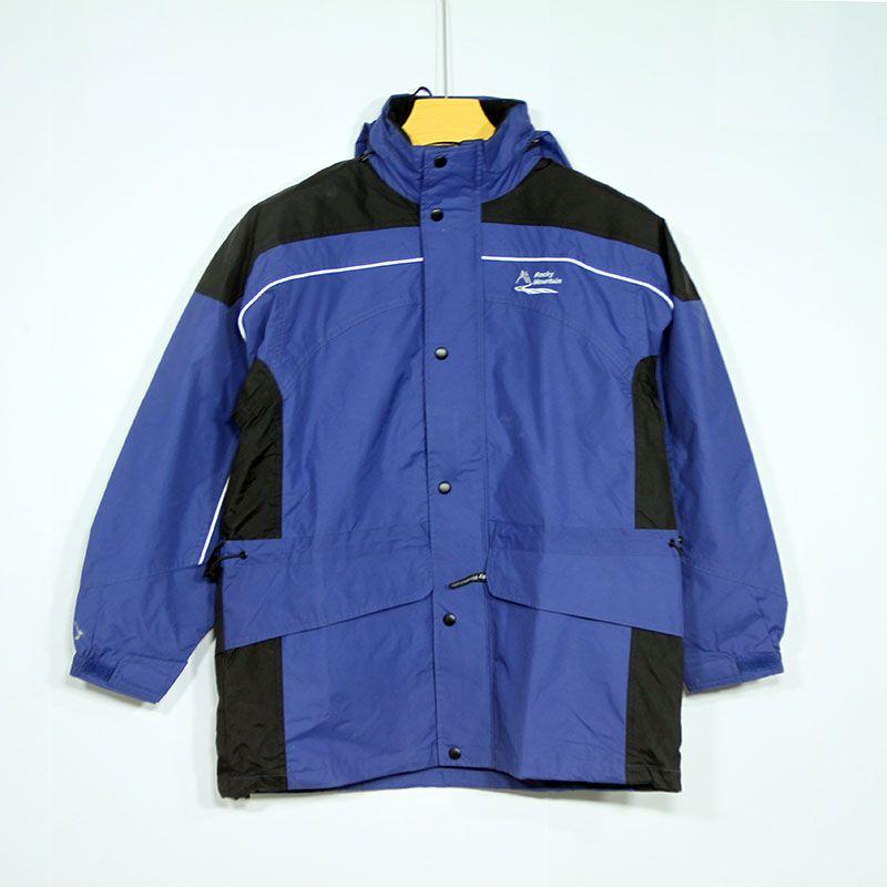 

Fashion Tail Single Male Spring & Fall Outdoor Windproof Waterproof Jacket Loose Color Matching Multi-Pocket Plus Size Cargo Jacket Coat Blue chest letter random XL