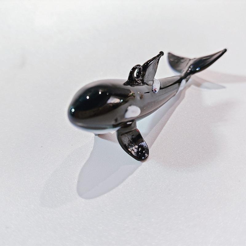 Handmade Glass Orca Dolphin Keychain Pendant Creative Marine Life Hanging Decoration Gift For Home Office