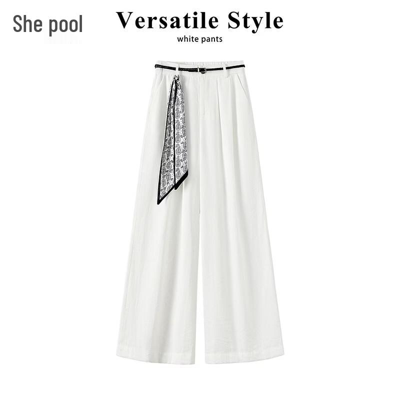 Women s High-Waist Wide-Leg Cropped Casual Pants L