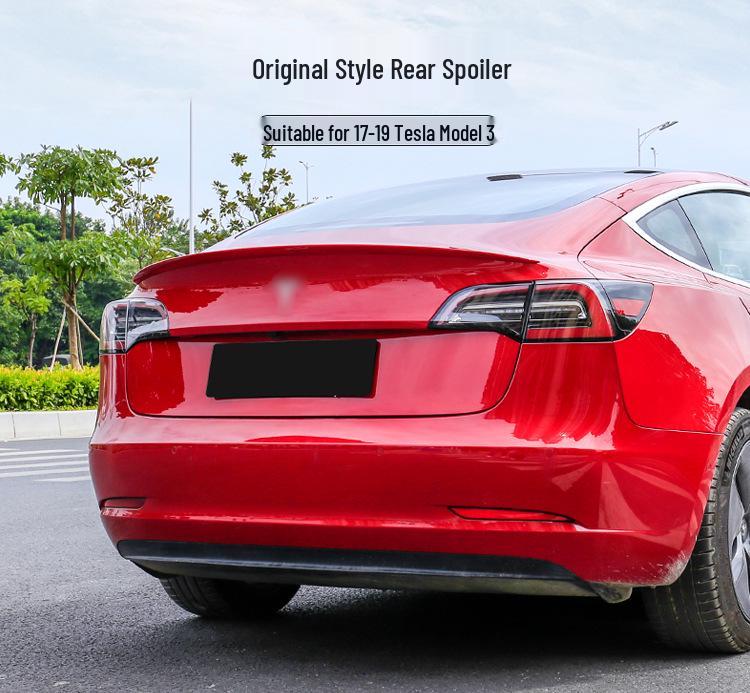 Compatible with Tesla Model 3 Original Rear Spoiler Wing Diffuser, No Drilling Required.