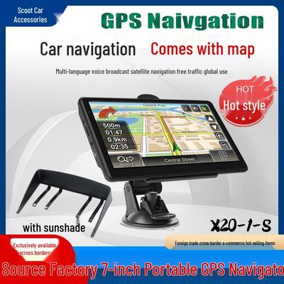 Przenośny 7-calowy Uniwersalny Nawigator GPS Samochodowy z Osłoną Przeciwsłoneczną dla Ciężarówek w Ameryce Północnej
