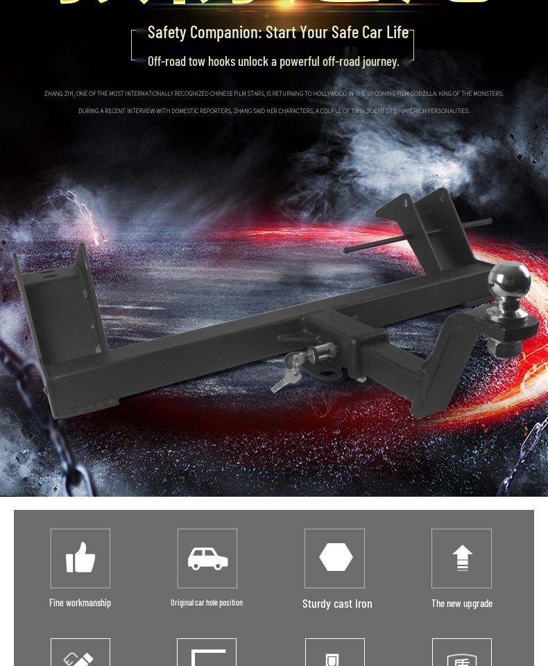 Buick GL8 Luzun Trailer Hitch: Tow Bar & Rear Tow Hook for RV, Motorcycle, & Boat Trailers.