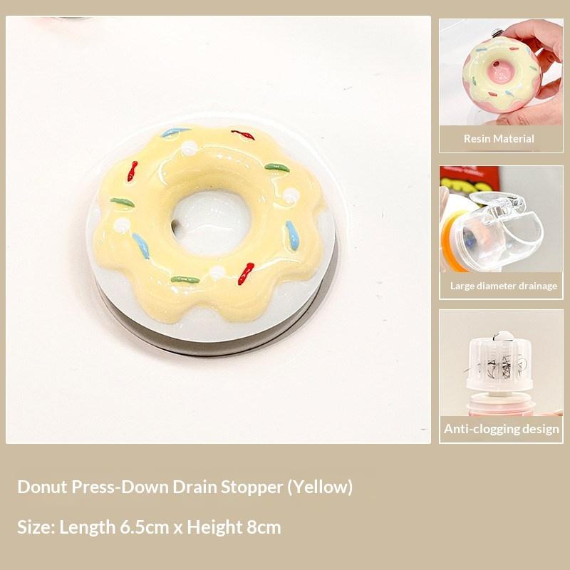 Cute Ceramic Donuts Up Basin Sink Drain Stopper Bathroom Shower Strainer Covers Home Decor Water Floor Drains Hardware Tool