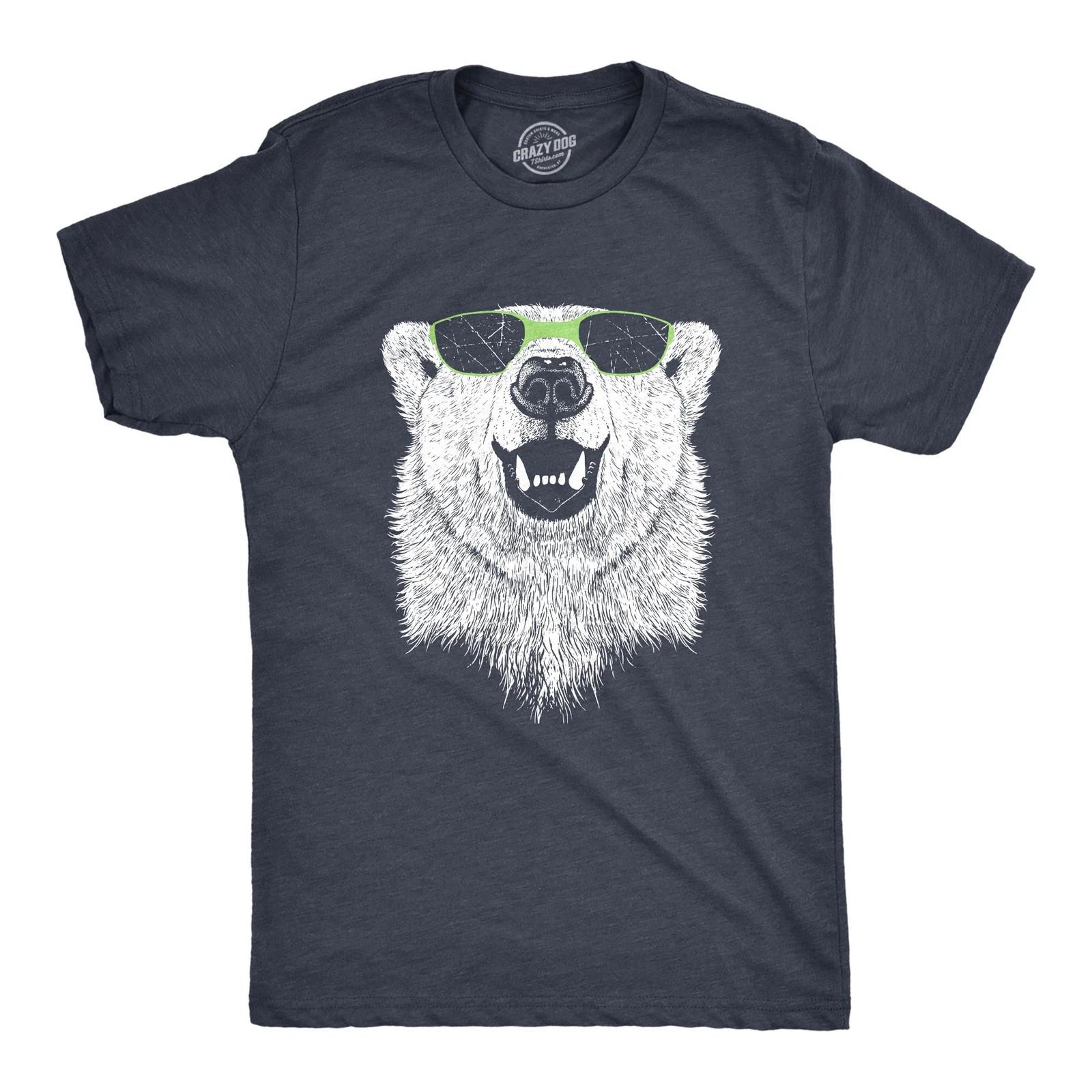 Mens Polar Bear Wearing Sunglasses T Shirt Funny Zoo Animal Graphic Tee XXXXL