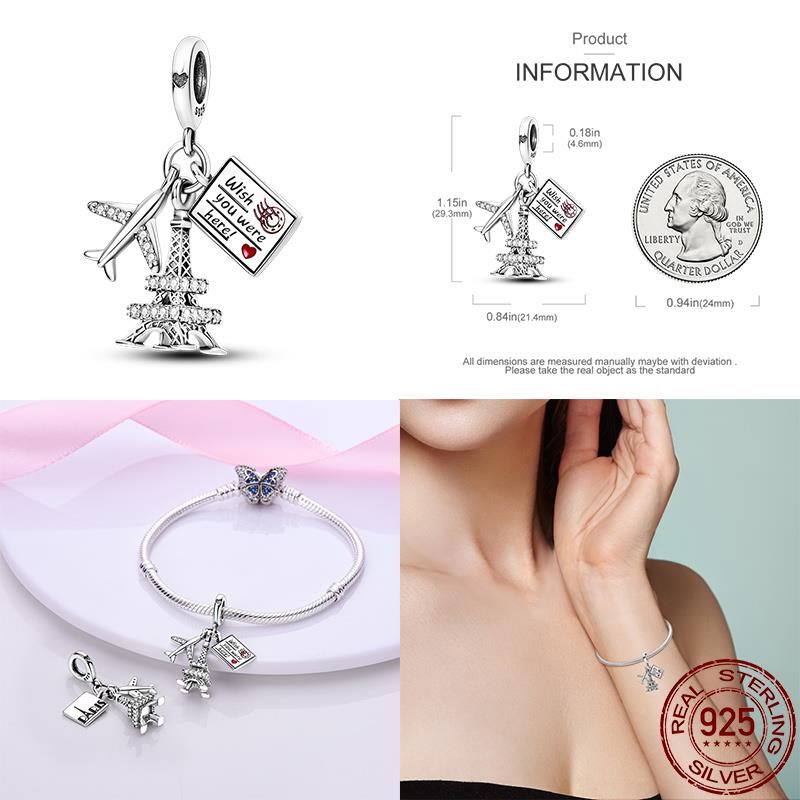 Copper Zircon Series Charms Fit Original Pan Bracelet&Bangle Diy Beads For Women Birthday Fine Jewelry Gift