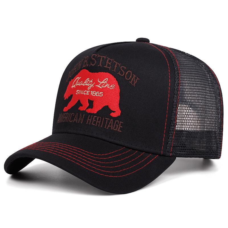 2025 Creative New Baseball Hat STETSON Red Bear Truck Hat Outdoor Sports Sunshade Hat Street Hip Hop Hat Daily Commuter Net Hat