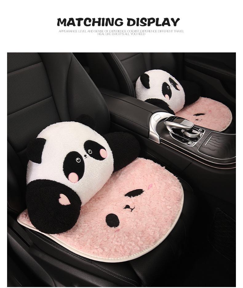 Panda Winter Plush Car Seat Cushion for Toyota bZ3, Corolla, RAV4, Rongfang, bZ5