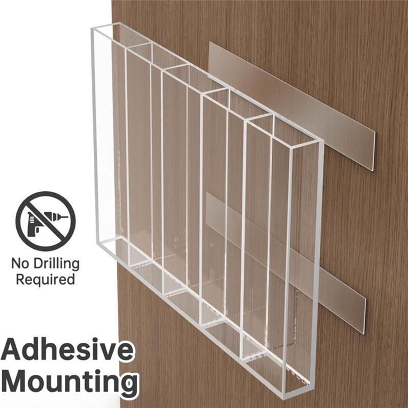 

A25F-Acrylic Straw Holder For Cabinet- Straws Storage Container With Double Sided Adhesive, Dispenser For Cupboard прозрачный