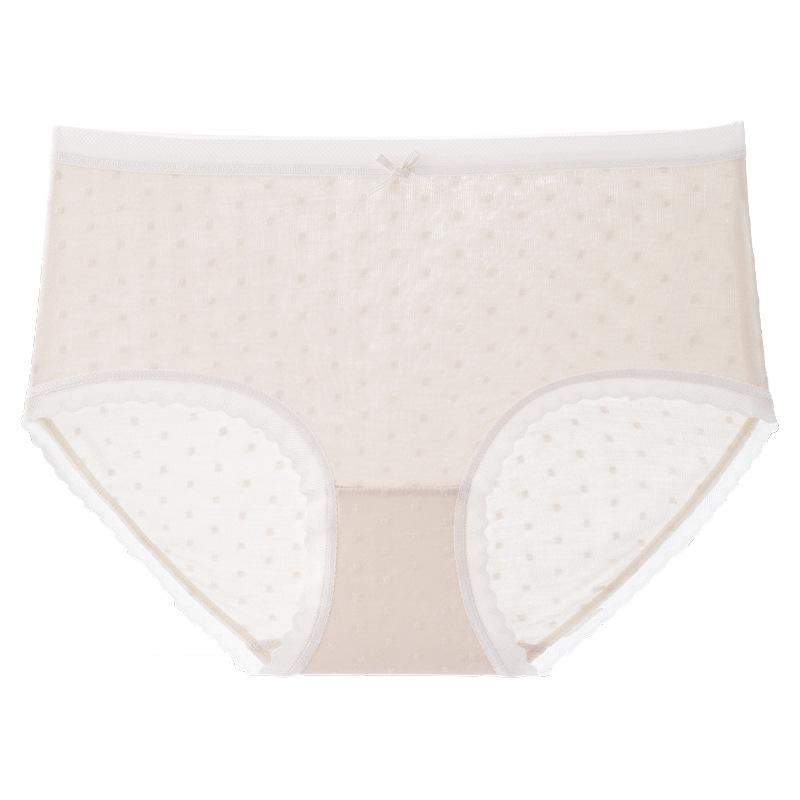 

Ladies Summer Wave Dot Butterfly Knot Skin Delicate Waist Triangle Briefs XL тілесний