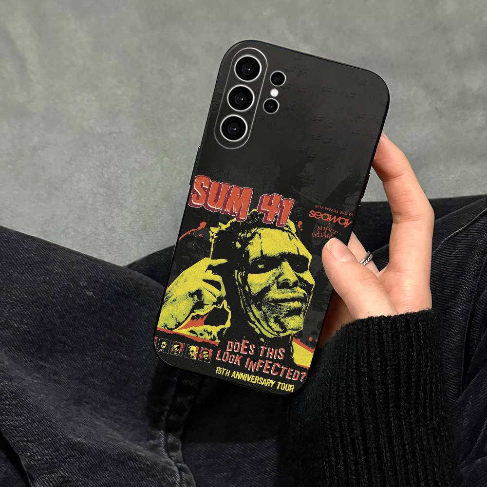 Hard-rock S-Sum 41 Band Phone Case For Samsung S25,S24,S21,S22,S23,S30,Ultra,S20,Plus,Fe,Note,10,9,5G Black Cover