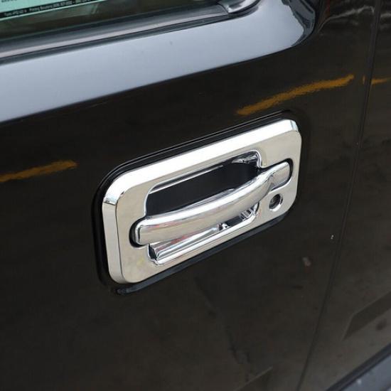 4PCS Chrome ABS External Car Door Handle Bowl Cover Trim For Hummer H2 2003-09