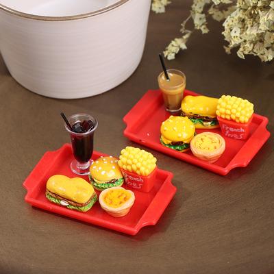 1 Set Cute Mini Hamburger Miniature Dollhouse Fast Food For Doll House Kitchen