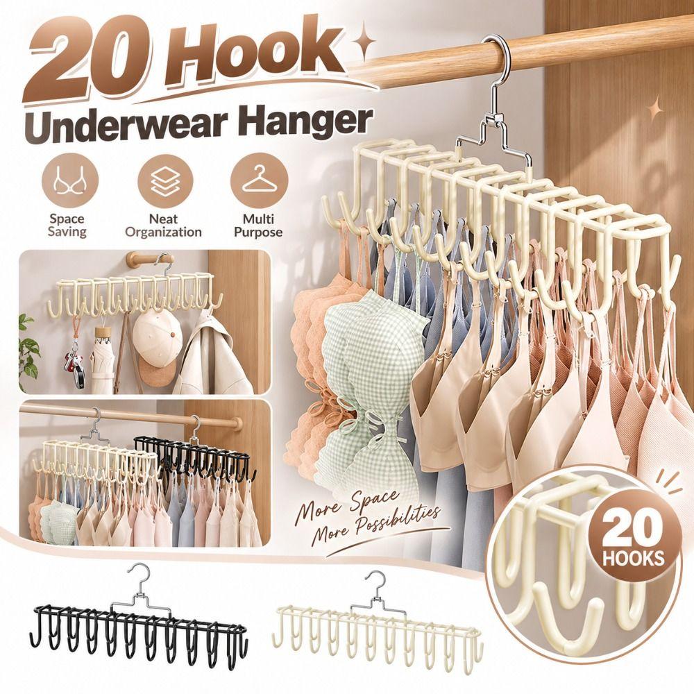 20 Hook Suspender Hanger Hanging Dormitory Wardrobe Hanger Hook Underwear Vest Storage Artifact