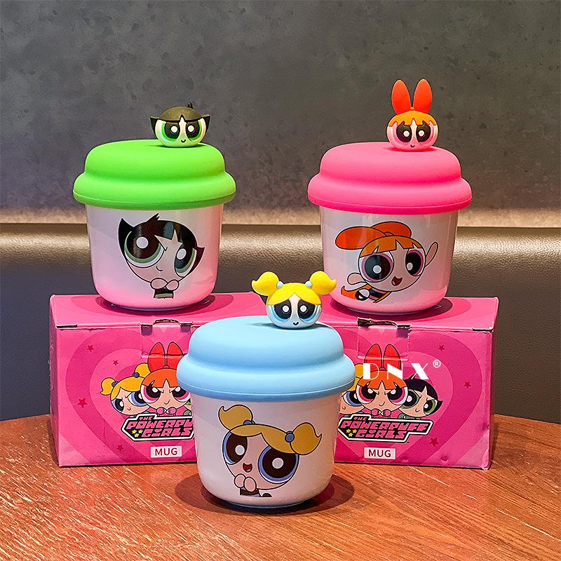 Cute flying little policewoman random cup coffee cup with lid household ceramic water cup for girl girlfriends birthday gift