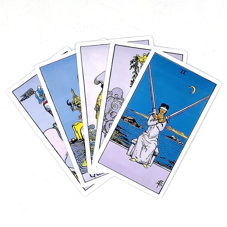 78 Cartes de Tarot Jeu de Cartes Oracle Anglais Jeu de Société Prédiction Divination pour Débutant Usage Personnel Cadeau de Noël