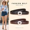 Women's Versatile Cowhide Belt with Silver Buckle - Elegant, High-End, Decorative Fashion for Jeans