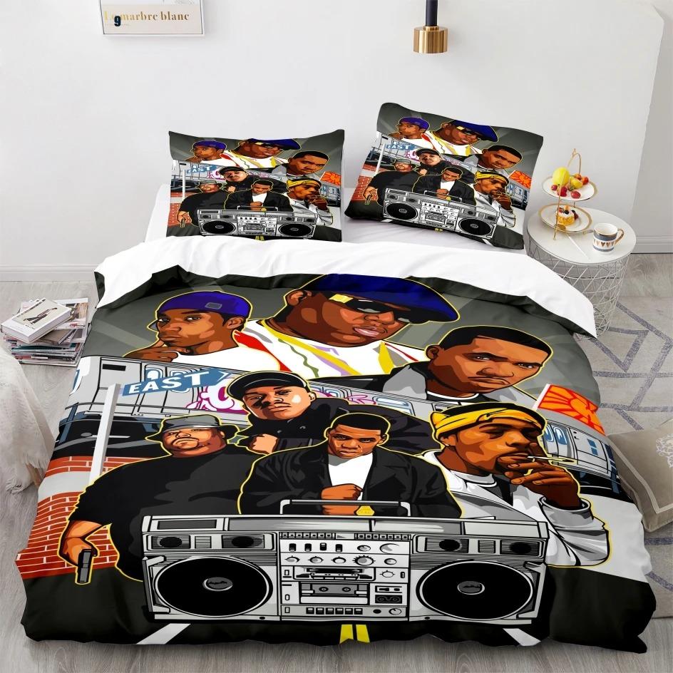 New 2 Pac Bedding Set Single Twin Full Queen King Size Tupac 2 Pac Bed Set Aldult Boys Kawaii Duvetcover Sets 3D
