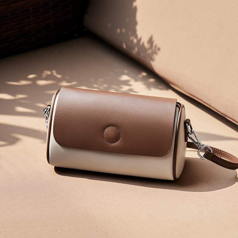 

Mrs. Qiao Bag 2025 New Crossbody Bag Autumn Winter Trendy Cylinder Bag High-end Feel Single Shoulder Small Bag Genuine Leather Women s Bag Long21CM*Wide9.5CM*High13