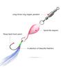 10pcs Twisted Hard Baits 360 Degree Rotating Wobbler Jigging Baits Spoon Lures Artificial Spinnerbaits with Feather Hook