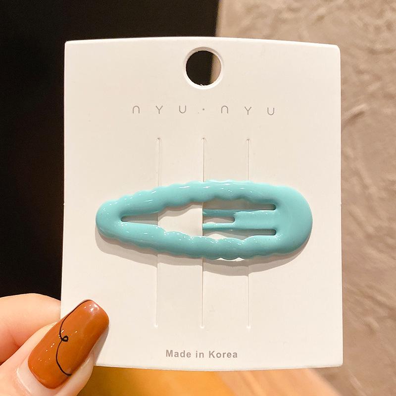 Colorful Teardrop Oval Hair Clips for Women - Stylish Side Bangs & Wavy Hair Accessories