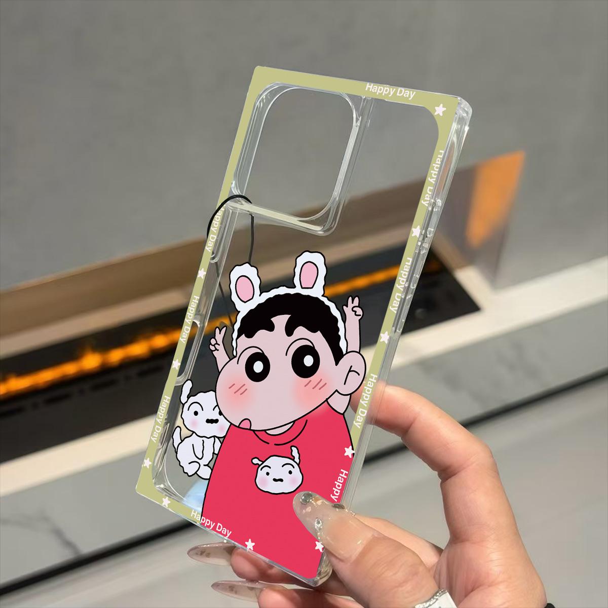 

Clear Square Back Tube Case Protection For iPhone 14 Pro Max 11 15 Plus 16 ProMax 12 13 Anti-Oxygen,Cute Shin Pattern Casing iphone 11 ProMax