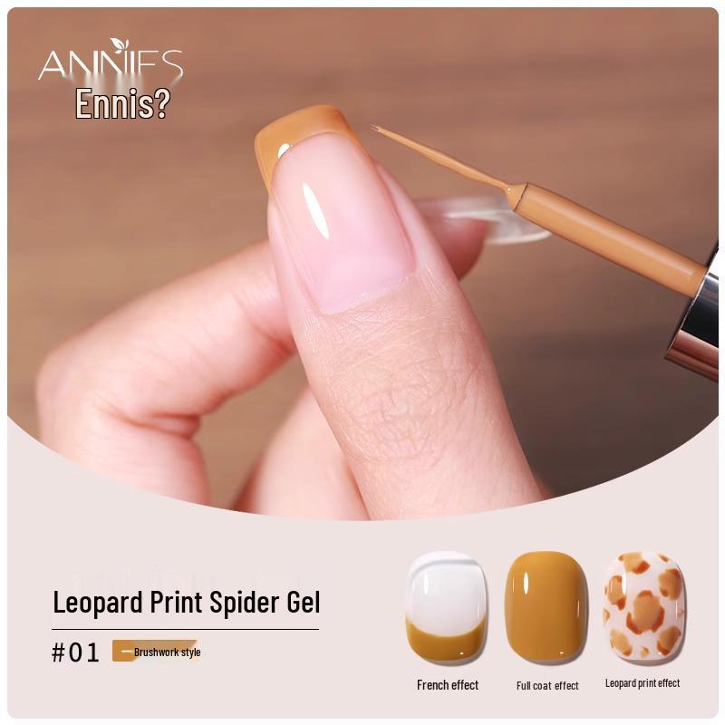 

Enni Smirad Leopard Print Caramel French Gel Nail Polish 2025 Autumn/Winter Collection