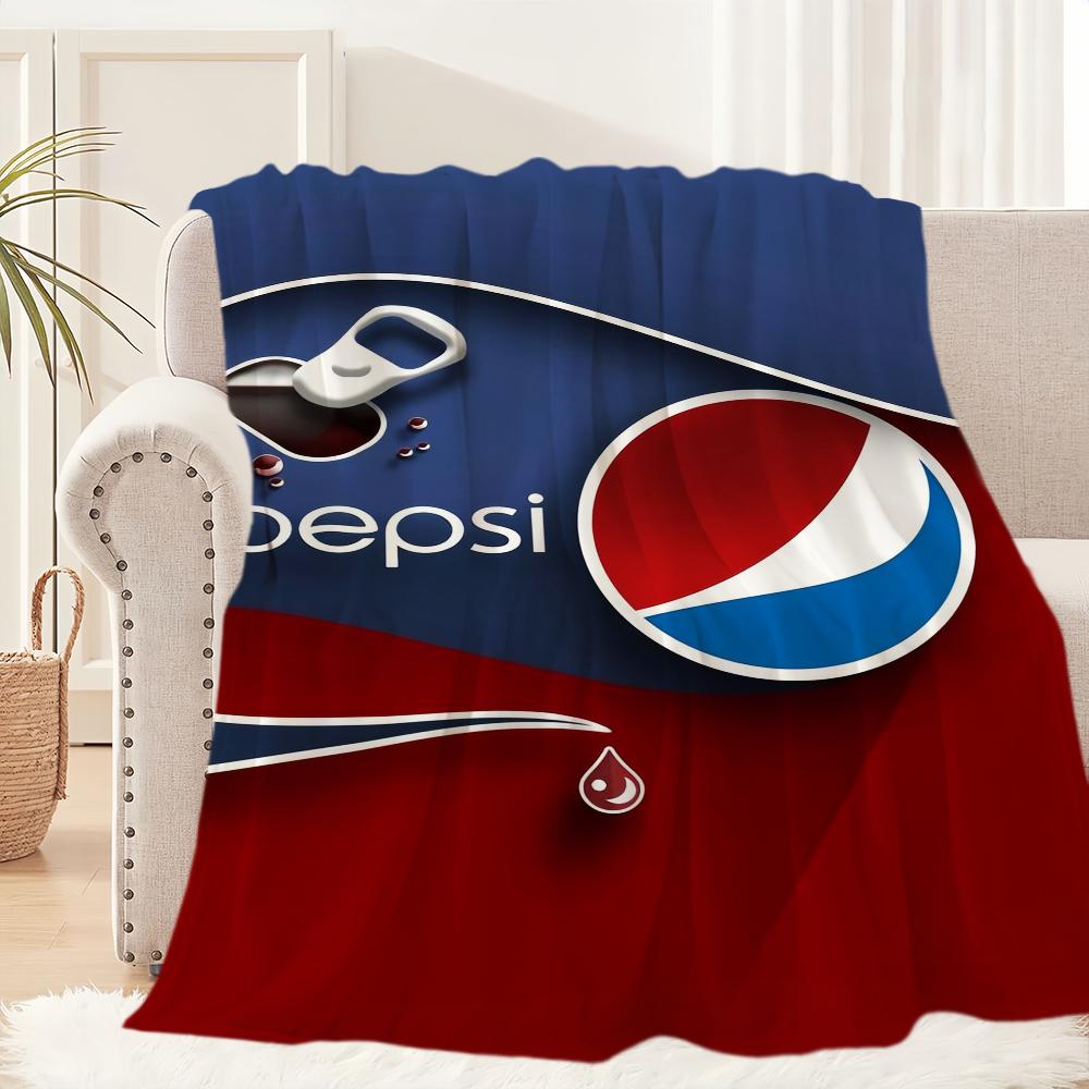 Fashion Art P-pepsi C-cola Logo Blanket Plush Nap Sofa rug for Living Room Warm Office Bedroom Birthday Home Travel Kid Gifts