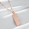 Modisches Glänzendes Anhänger-Halskette Für Frauen Luxus Roségold Farbe Einfacher Quadratischer Anhänger Hohe Qualität Täglicher Schmuck