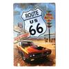 HeavyDuty Iron Vintage Route 66 Metal Sign  Route US 66 Wall Art with Classic 66 Car  Route 66 Mile Markers  Retro 1960s R