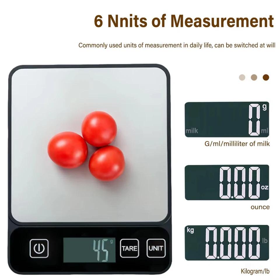 10kg/1g Digital Kitchen Scale Baking Gram Weight Scales LCD Display Electronic Table Scale Personal Healthy Diet Food Scale