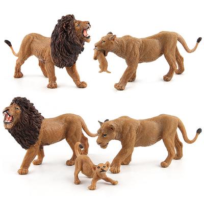 Animal Paradise Forest Animal Cognitive Figure Model Simulation Toy, Lion Family Of Three Optional